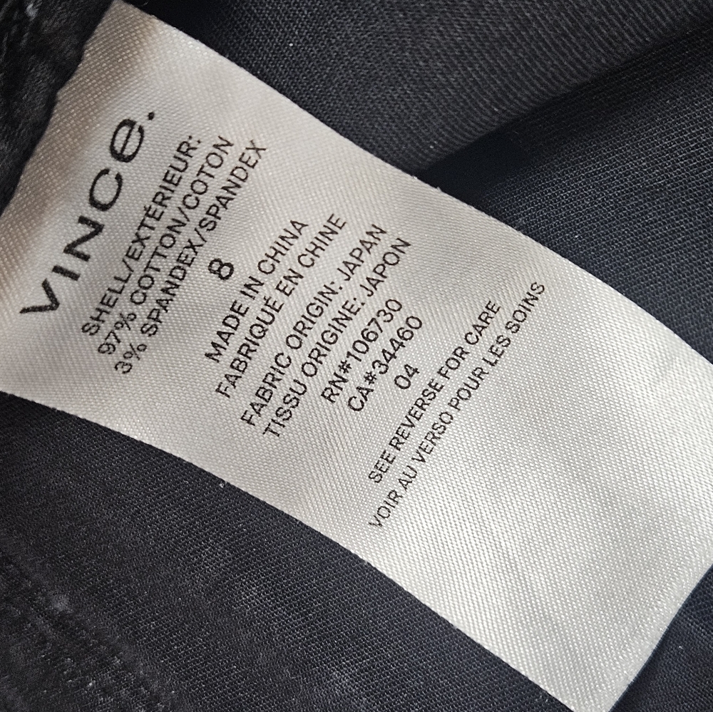 Vince Womens Casual Pants Size 8 Black Adjustable Straight Leg Goth Grunge Style - Picture 10 of 11